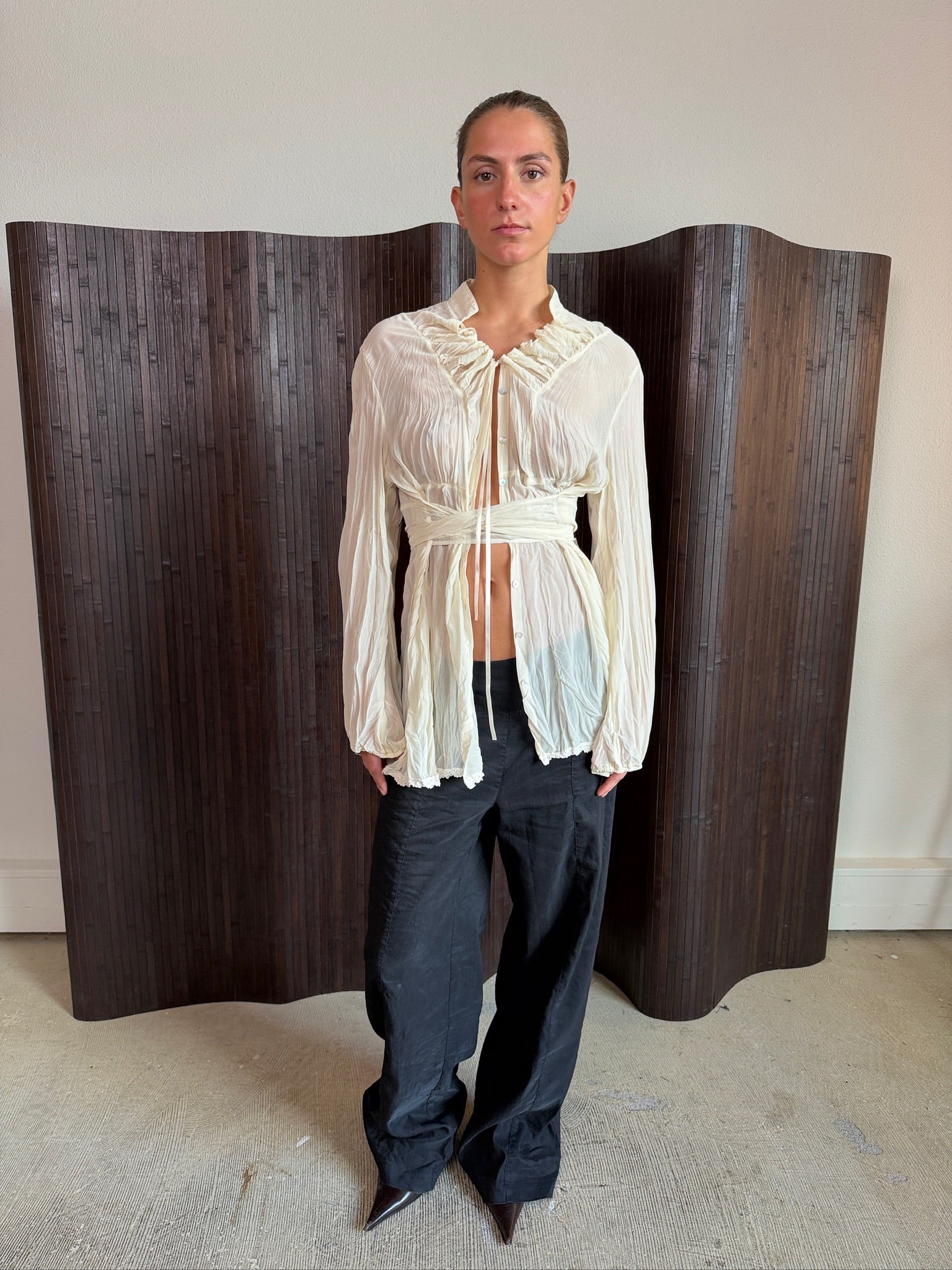 flowy wrap top